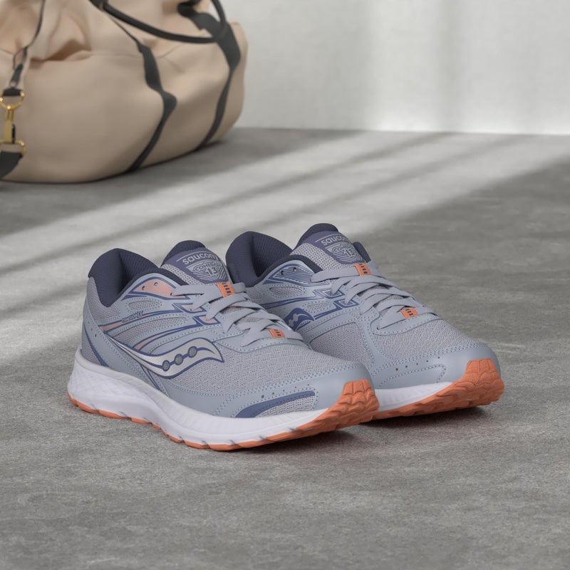 Saucony womens Cohesion 13 Running Shoe, Alloy/Coral/Sky, 8.5 US - Image 2